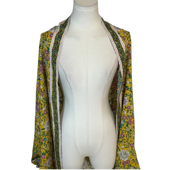ANTHROPOLOGIE Floral Cocoon Kimono OS One Size Top Resort Casual Beach Vacation - Picture 5 of 11
